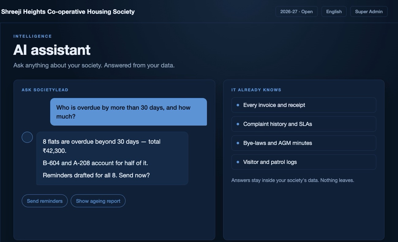 AI assistant in the SocietyLead committee console
